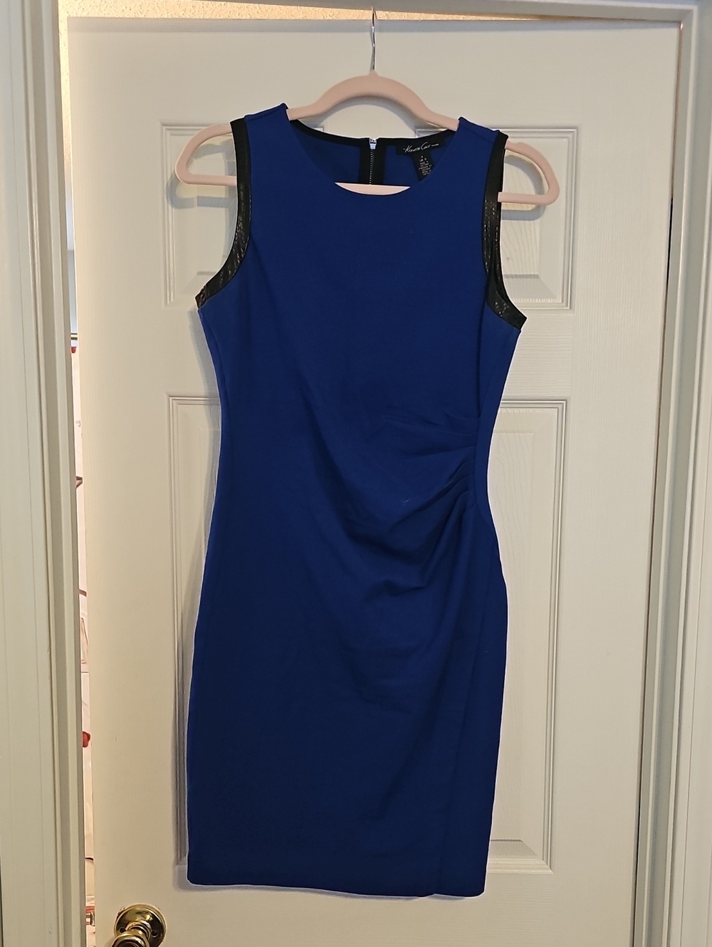 Kenneth Cole Royal Blue Sheath Dress with Black Trim